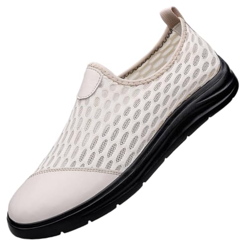 FUNCOS Men's Breathable Mesh Slip-On Loafers Lightweight Summer Driving Shoes for Casual Walking & Travel