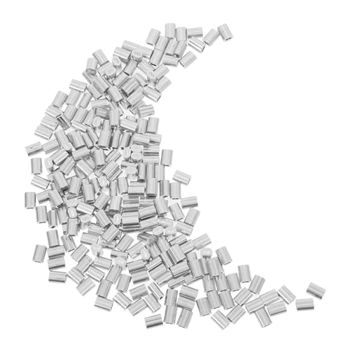 LOORGVEL 250pcs Aluminum Wire Loop Sleeves Double Hole Crimping Cable Crimps for Strong Secure Connections Industrial and Home Applications