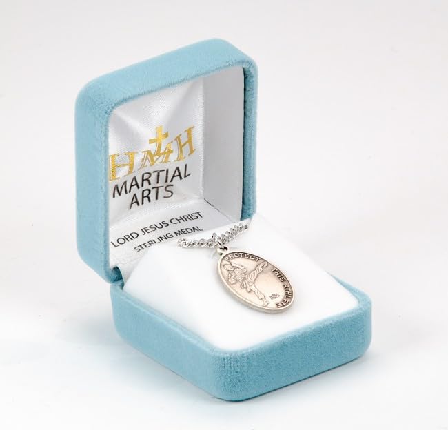 Tiley & Bells Lord Jesus Christ Oval Sterling Silver Martial Arts Male Athlete Medal