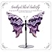 Natural Crystal Butterfly Statue Genuine Crystal Figurine Ornament, Amethyst Agate Wings, Home Office Tabletop Decor (Amethyst)