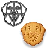 Mighty Gadget Happy Golden Retriever Face Cookie Cutter - 4x3.88', Realistic Pet Cookie Stamp (Random Color)