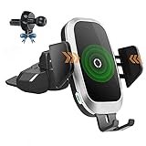 Lopnord Wireless Car Charger CD Mount, Auto Clamping CD Player Phone Holder Air Vent Qi Charger Compatible with iPhone 13 12 11 Pro XS Max Mini XR, CD Slot Phone Mount for Samsung Galaxy S21 S20 S10