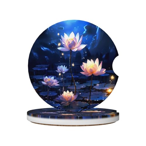 2 piezas portavasos de cerámica para auto diseño flores