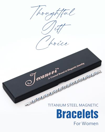 Jecanori Magnetic Bracelet for Women - Titanium Steel Brazaletes with 15 Powerful Magnets (each 3500 Gauss) included Removal Tool in a Gift Box, Blue Love Heart - Image 5