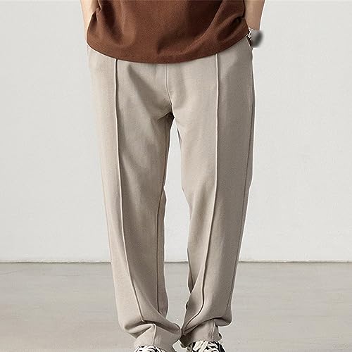 Autumn Japanese Retro Heavyweight Knitted Basic Sweatpants Men's Cotton Loose Drawstring Sport Casual Pants3