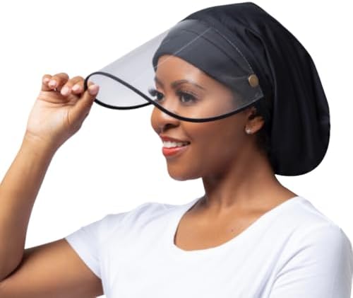 Hairbrella Pro Face Shield Womens Rain Hat, Waterproof, Sun Protection, Satin-Lined, Shield Visor, Face Shield Attaches