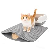 OIXEYA Katzenklo Matte, Katzenmatte Katzenklo, Katzenstreu Matte, Doppelschicht EVA Katzenstreumatte Wasserundurchlässig, 35X60cm