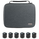 musashino LABEL Carrying Bag 6 room version キャリングバッグ セミハードタイプ (チャコールグレー)シリコン製イヤホン巻取り (チャコールグレー, シリコン巻き取り×6)