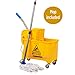 Mind Reader Bucket with Wringer and Mop Set, 22 Qt (5.5 Gallon), Floor Cleaning, Wheels, 16.25
