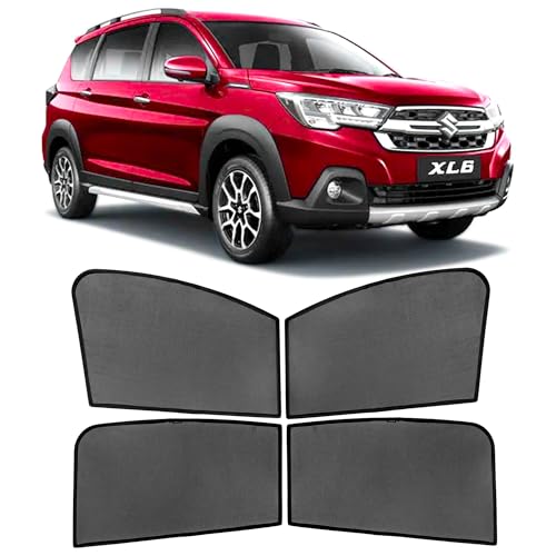 Image of AutoStory Custom Fit Black Mesh Car Sunshade for Maruti XL6 | UV & Heat Protection Car Window Curtains | Privacy Car Sun Shade | Breathable Vehicle Specific Side Window Shades
