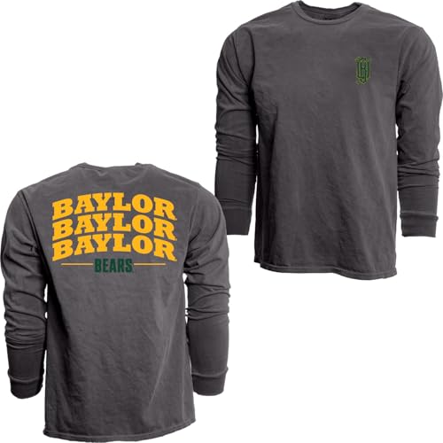 Baylor Bears NCAA Officially Licensed Long Sleeve T-Shirt Ringspun Front/Back Retro Laurels, XX-Large Team Color