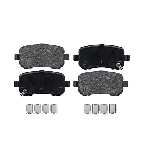 Image of Detroit Axle - Rear Ceramic Brake Pads with Hardware Set Replacement for 2004 2005 2006 2007 Ford Freestar Mercury Monterey - 4pc Set