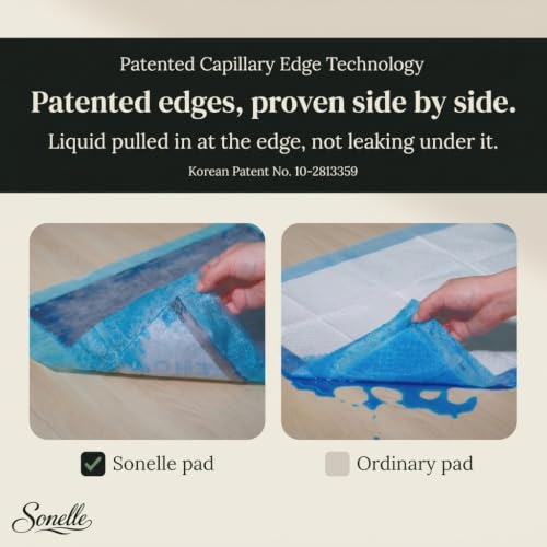 Image of Charcoal Pee Pads for Dogs - Large 29.5 inchx23.6 inch Puppy Pads, Activated Charcoal Odor Control - Leak-Proof CET Edge, 7-Layer 800ml Absorption, Quick-Dry - Made in Korea - 30 Count