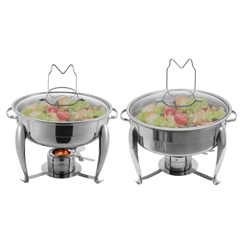 Edelstahl Chafing Dish Buffetwärmer Buffet Server und Wärmer für kommerzielles Catering Buffets Hotels Restaurants Brunch Silber 28 * 28.5CM – Bild 7