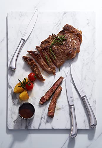 Steak Knives Set Of 6 - Premium Stainless Steel, Dishwasher Safe - Polished Shiny Blade & Handle, Straight Edge - Kitchen Table Knife Set 4.5 Inch Dinner Knives Non Serrated Umogi #TOP1