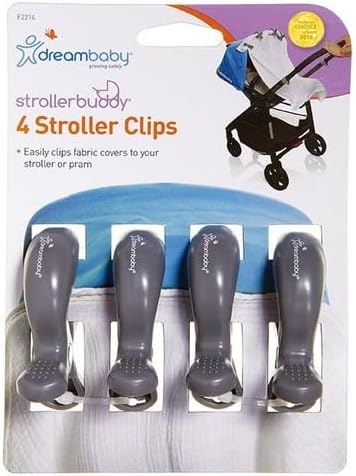 Dreambaby Stroller Clips 4-Piece Set, Grey