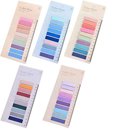 Image of Sticky Tabs Sticky Index Tabs for Annotating Books Page Markers Transparent Sticky Notes Colorful Morandi Sticky Book Tabs (5 Packs | 1000 Pcs)