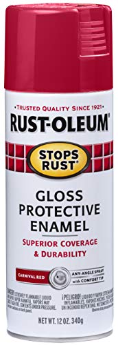 Image of Rust-Oleum 7763830 Stops Rust Spray Paint, 12 oz, Gloss Carnival Red