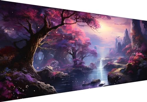 Diamond painting paysages forestiers 200x100cm, kit broderie strass 5D