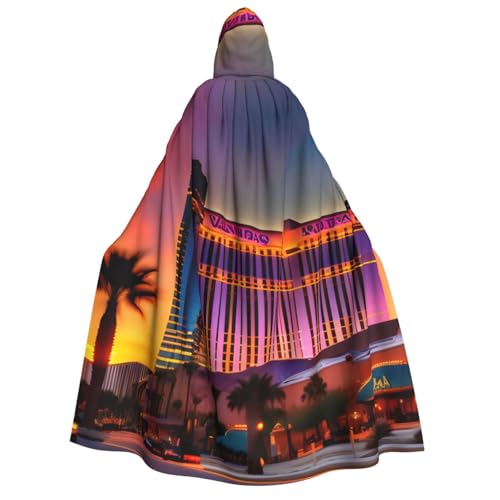 JBJGKHLP Las Vegas solnedgång 1 tryck unisex vuxen långärmad kappa med huva halloween jul karneval temafester