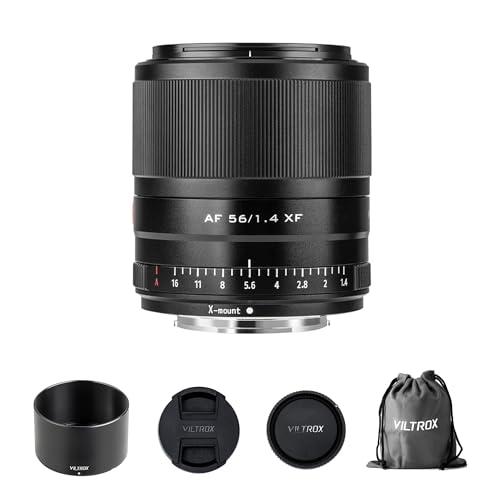 VILTROX 56mm f/1.4 F1.4 Auto Focus STM APS-C Frame Portrait Standard Prime Lens Compatible with Fuji Fujifilm X-Mount Cameras X-T2/3/4 X-T20/30 X-T30II X-T200 X-A7 X-E3/4 X-H1 X-PRO2/3 X-S10