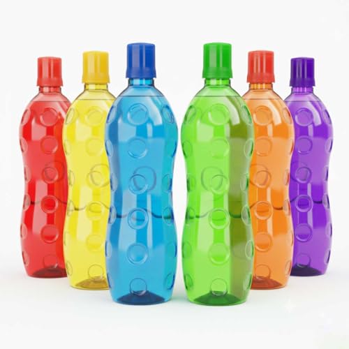 Image of RED WIND Unbreakable 1 Litre Pastel Water Bottles | Pack of 3 | Multicolor | Leakproof Screw Cap | BPA-Free | Bottles for Fridge, Gym, Home, Office, School and Travel