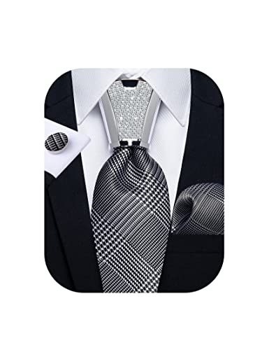 DiBanGu Paisley Tie and Pocket Square Classic Men's Woven Necktie, Handkerchief and Clip Sets