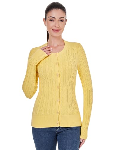 AmélieBoutik Women Cable Knit Cardigan Long Sleeve Open Front Button Down Knitwear Sweater Coat4