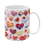 Genérico Taza de Café de Cerámica – Agarre Cómodo 350ml Acabado Pintado Plano | Taza Café Té | Tãza Cerámica 3D San Valentín para Decoración Cocina Regalo Fiesta