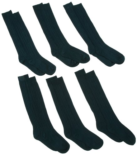 Image of Jefferies Socks Boys 2-7 School Uniform Acrylic Cable Knee High 6 Pack
