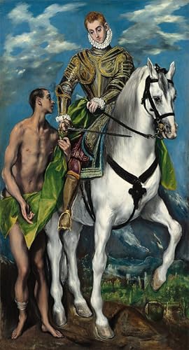Tableaux Graffiti Art Mural El Greco pour mur vide poster Saint et le mendiant 60x90cm