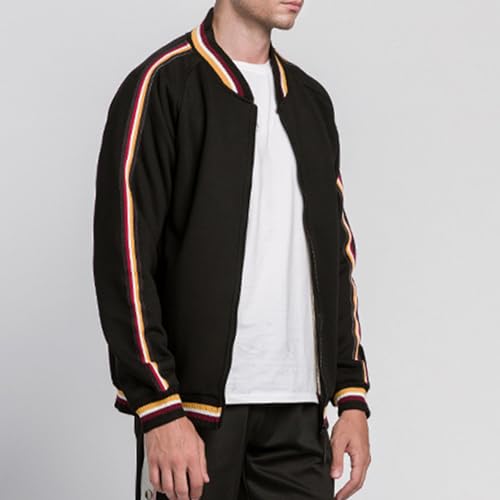 Sinzelimin Men's Sports Jackets Fall Winter Fashion Contrast Zipper Stand Collar Cardigan Outwear & Jacket Big Tall Boys Coat4