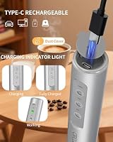 CIRCLE JOY Wiederaufladbarer Handmilchaufschäumer mit 3 Geschwindigkeitsstufen, 3 Schneebesen und Aufbewahrungsbox, elektrischer Getränkemixer für Macchiato, Cappuccino, Eier und Proteinpulver, Silber – Ansicht 4