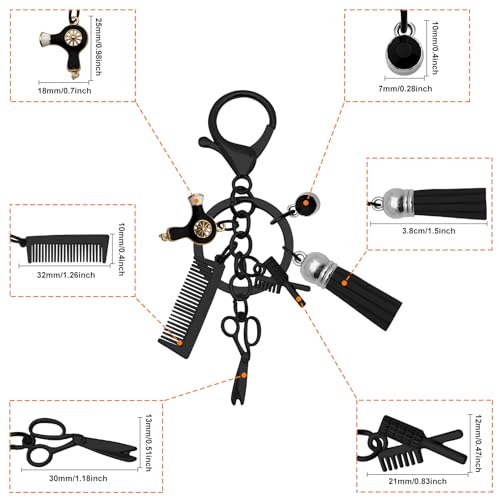 Oubaka Hairdresser Gifts Keychain Hairdresser Comb Scissors Hair Dryer Pendant Keyring Hair Stylist Keychain Hairs Barber Gift Cosmetology Graduation Gift Hairstylist Birthday Key Rings - Thumbnail 7