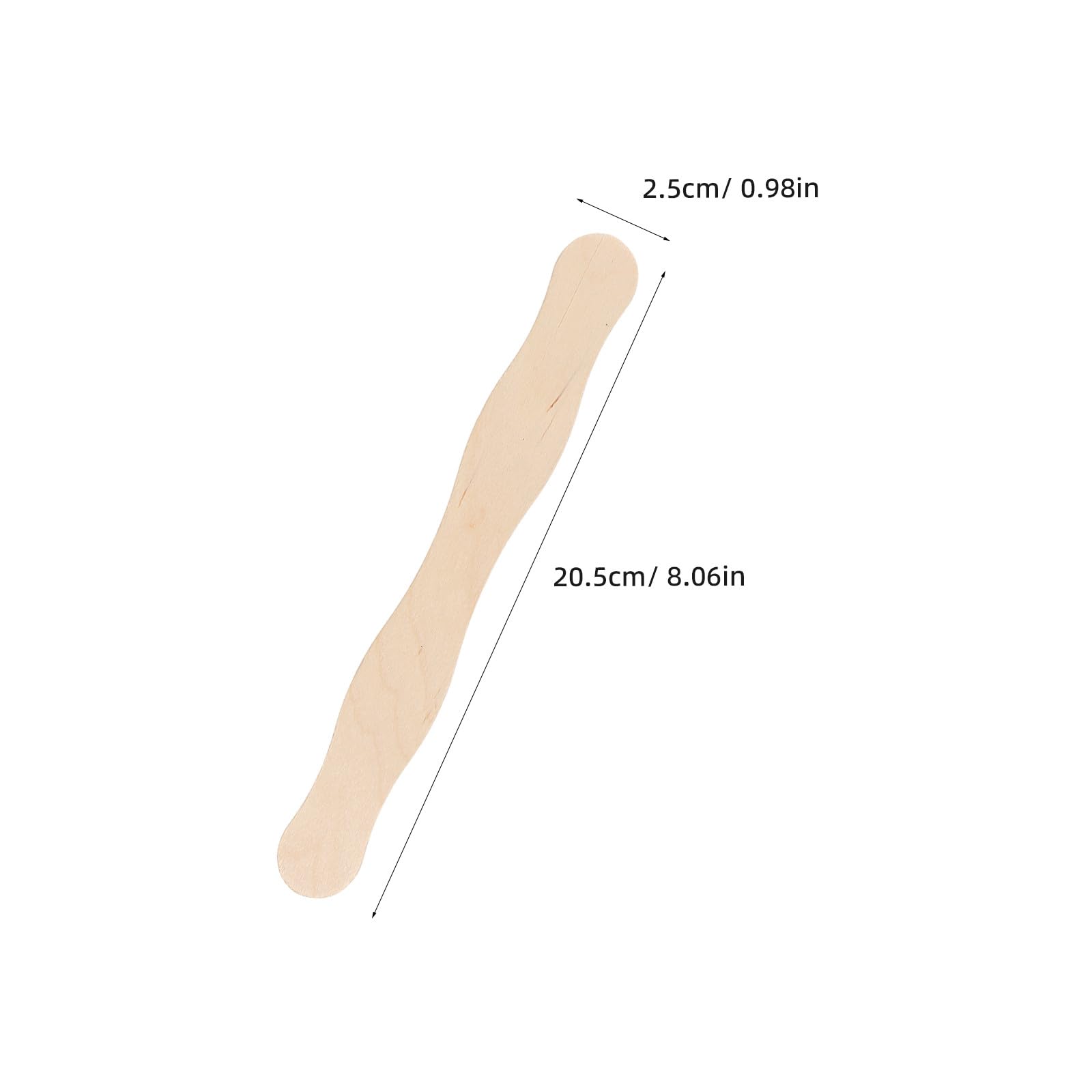 Lurrose 200 palitos ondulados para helados, 8 pulgadas. | Palitos de madera para programas de boda, mezcla de pintura para proyectos de bricolaje, materiales para maquetas y manualida
