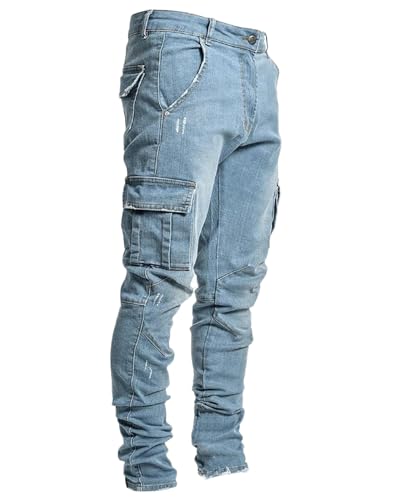 Men's Slim Fit Jeans 6 Pockets Stretch Skinny Denim Pencil Pants Casual Hip Hop Denim Pant2