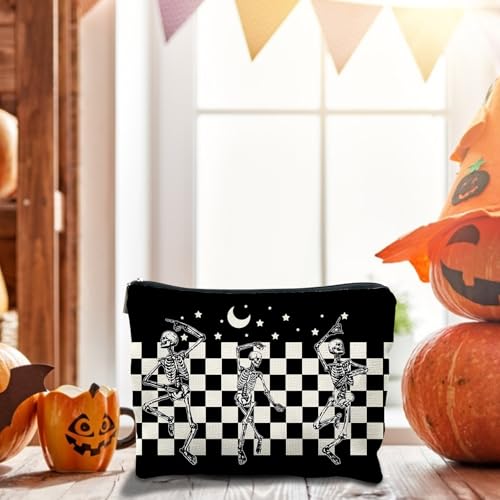 Halloween Makeup Bag,Gothic Makeup Bag,Halloween Spooky Gift for Woman,Goth Dancing Skeleton Cosmetic Bags-Unleash Your Spooky Creativity4