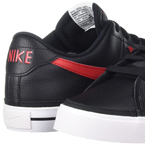 Image of Nike Men's Court Legacy Canvas Black /University RED-White Leather Tennis Shoe (CU4150-001)