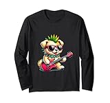 Funny Punk Fluffy Dug Band Playing Guitar Gifts CO