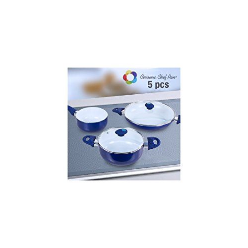 Appetitissime Chef Pan Batería de Cocina, Aluminio, Rojo, 26 cm, 5 Unidades