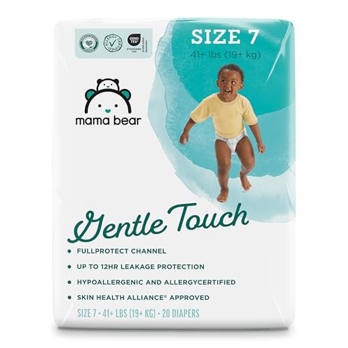 Image of Amazon Brand - Mama Bear Gentle Touch Diapers, Size 7, 20 Count