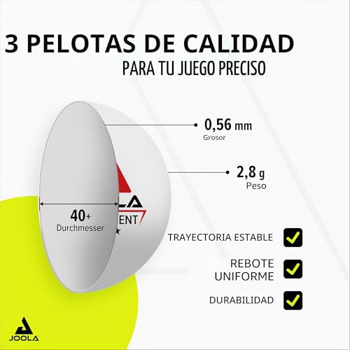Miniatura 6 de Joola Set De Ping Pong Carbon Duo 2 Palas De Tenis De Mesa 3 Pelotas Bolsa, Rojo Negro, 6 Piezas