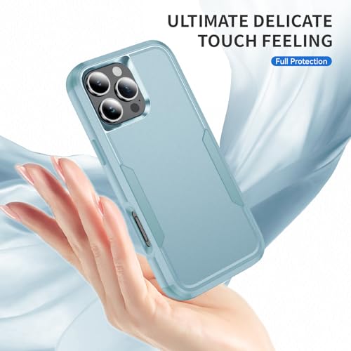 Image of Cubix Full Body Armor Cover for iPhone 16 Pro Max Pouch Hard PC + Soft TPU 3-Layer Military Grade Back Case (Aqua)