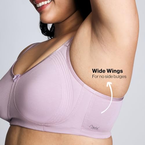 Image of NYKD NYB169 Cotton Non Padded Non Wired Encircled Shaping Bra Full Coverage Side Lift (Plus