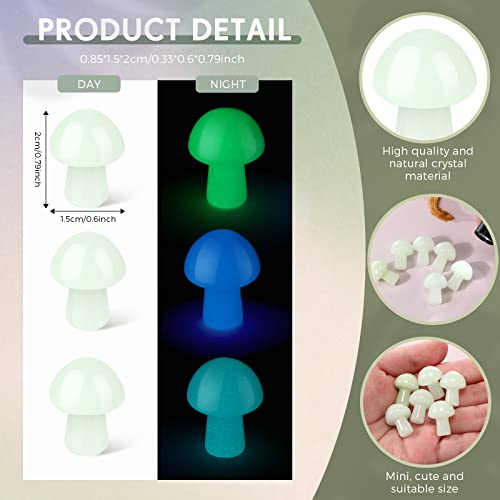 15 Pcs Crystal Mushroom Sculpture Decor Glow In The Dark Natural Mushroom Shape Crystals Hand Carving Mini Mushroom Stone Polished Mushroom Decorations Gemstone Quartz Mushroom For Diy Garden Decor #TOP2