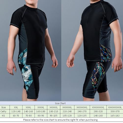 Men's Large Size Printed Summer Beach Set Swimsuit Quick Dry Short Sleeve Swim Trunks Two-Piece Set2