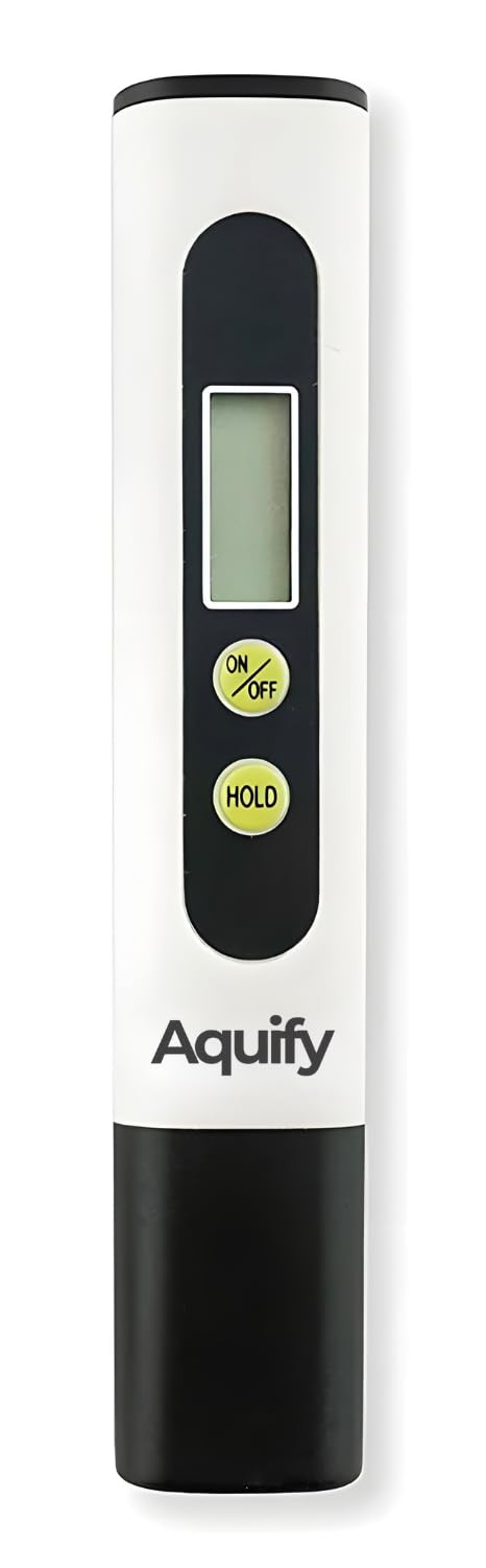 Aquify TDS Meter - Total Dissolved Solids Tester, PPM Water Quality Meter for Drinking Water, Hydroponics, Aquarium - White