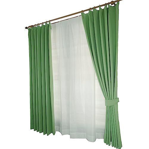 ARIE(アーリエ) カーテン 1級遮光 4枚組 セット グリーン 幅100cm丈178cm 遮光 遮熱 形状記憶 省エネ エコ 厚手 無地 洗える トラット