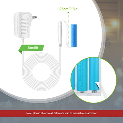 Lenink Ac Power Supply Adapter For 3 Aa Battery, Aa Battery Replacement Adapter For Led Light, Decorations (White) #TOP4