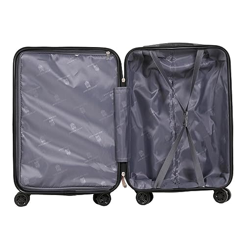 Mala de Bordo Viagem Rígida Rodas 360 º capacidade 10kg e anti furto com senha (PRETO)
